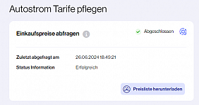 Export Preisliste / Tarife CPO je Ladepunkt